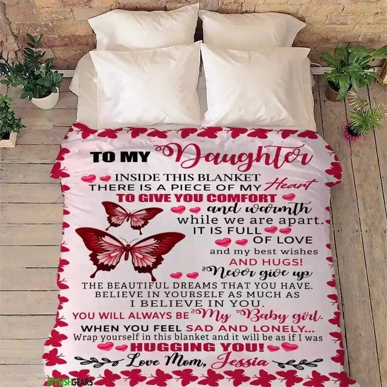 To My Daughter Quilt BlanketGift For Daughter