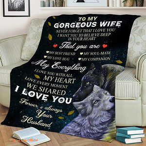 My Geogorous Wife   Fleece Quilt Blanket.Sherpa Quilt Blanket.Anniversary Gift - Super King - Ettee