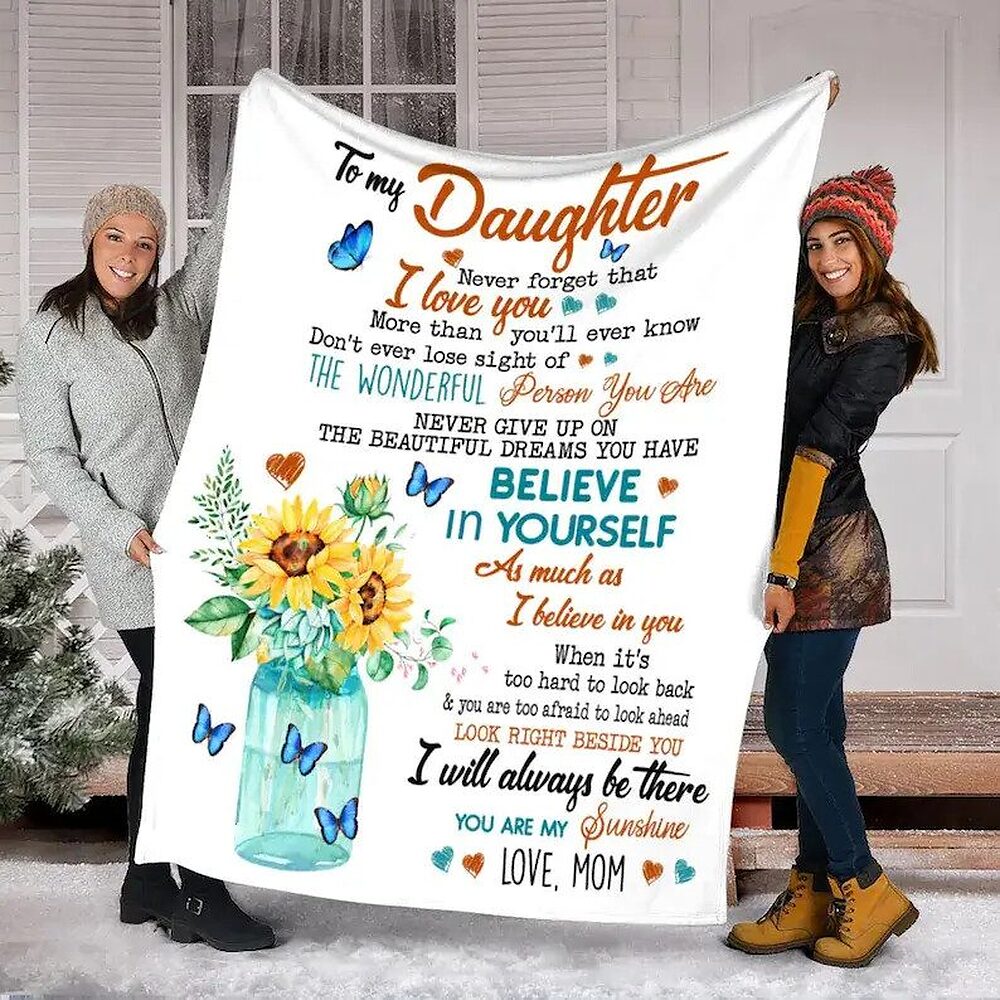 To My Mom Rose Throw Fleece Blanket Gift From Daughter Christmas Birthday Blanket To My Mom Rose Throw Fleece Blanket Gift From Daughter Christmas Birthday Blanket - Ettee - Birthday