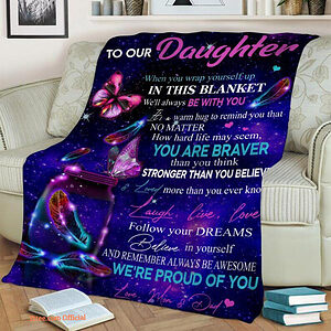 To My Daughter When You Wrap Fleece Quilt Blanket - Super King - Ettee