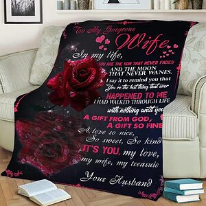 To my gorgeous wife in my life  Fleece Blanket.Mink Blanket.Sherpa Blanket.Anniversary Gift.Family Blanket - Super King - Ettee