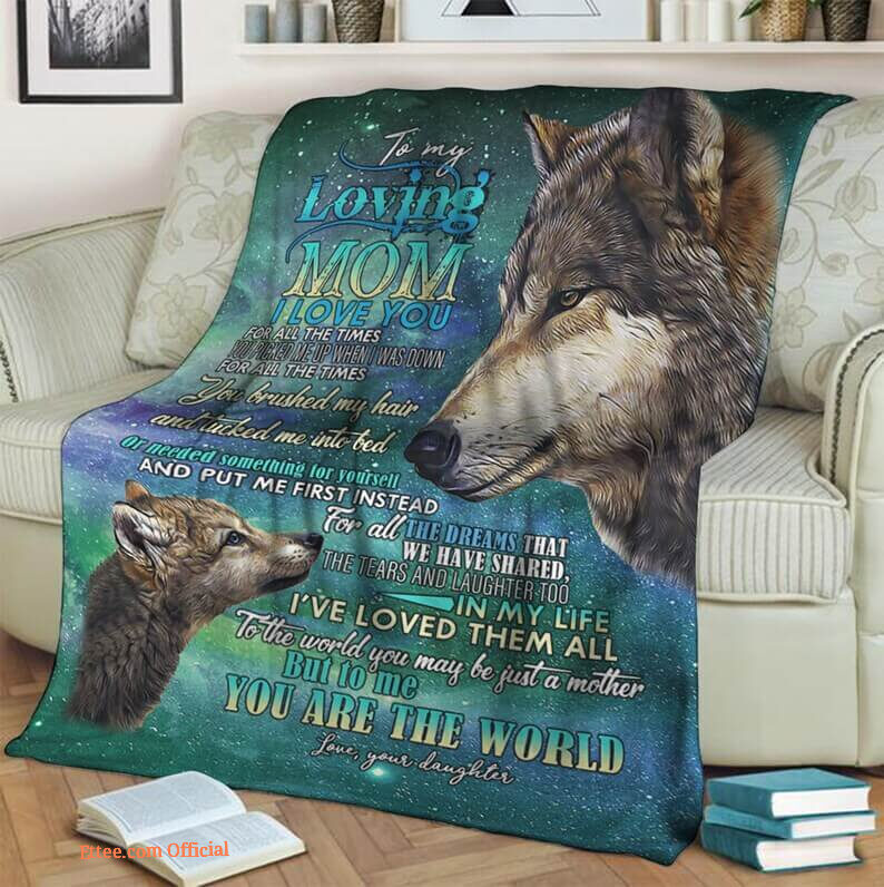To my Loving Mom Wolf Fleece Blanke.Mink Blanket.Sherpa Blanket.Anniversary Gift.Family Blanket