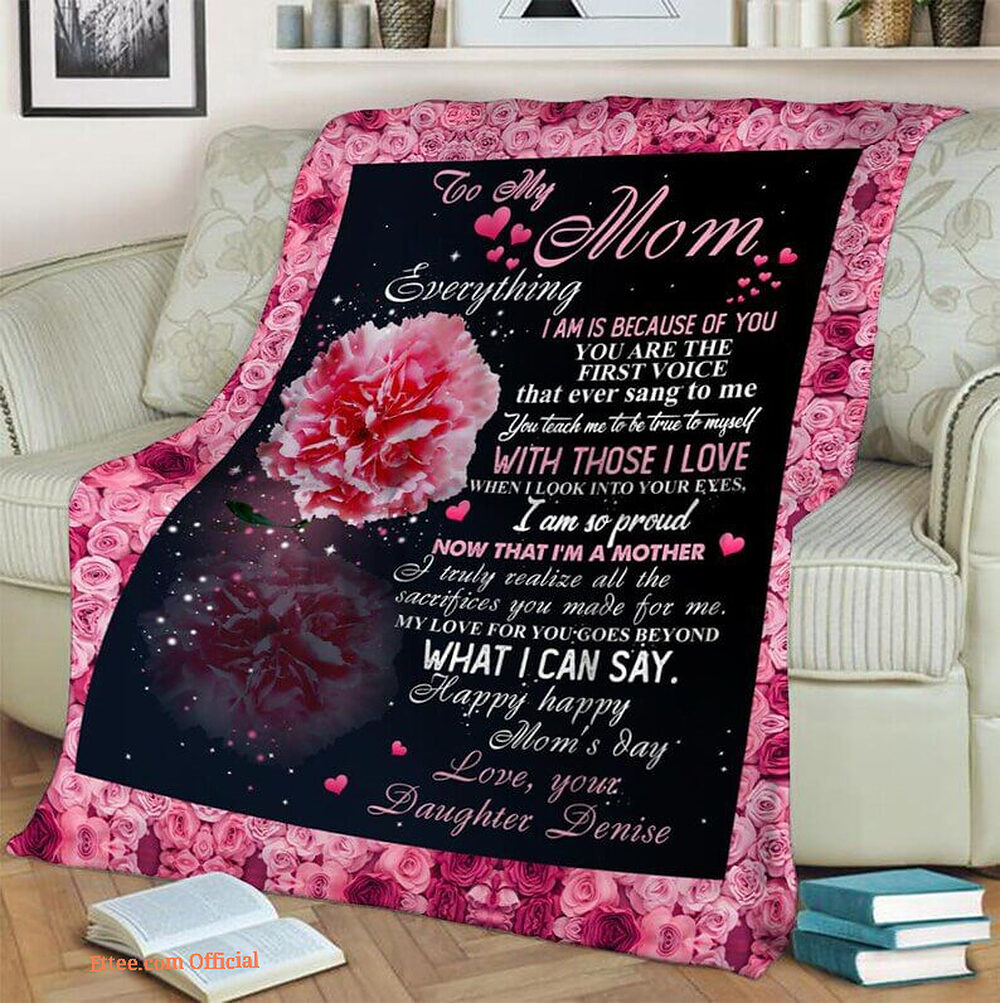 To My Mom Rose Throw Fleece Blanket Gift From Daughter Christmas Birthday Blanket To My Mom Rose Throw Fleece Blanket Gift From Daughter Christmas Birthday Blanket - Ettee - Birthday