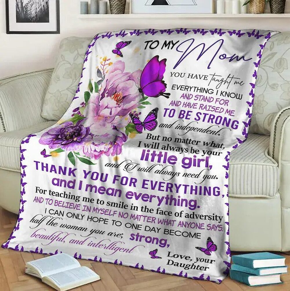 To My Mom Rose Throw Fleece Blanket Gift From Daughter Christmas Birthday Blanket - Ettee - Birthday