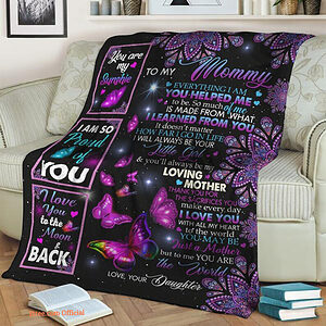 To My Mom From Daughter.You Are My Sunshine  Fleece Blanket.Mink Blanket.Sherpa Blanket.Anniversary Gift.Family Blanket Gift - Super King - Ettee