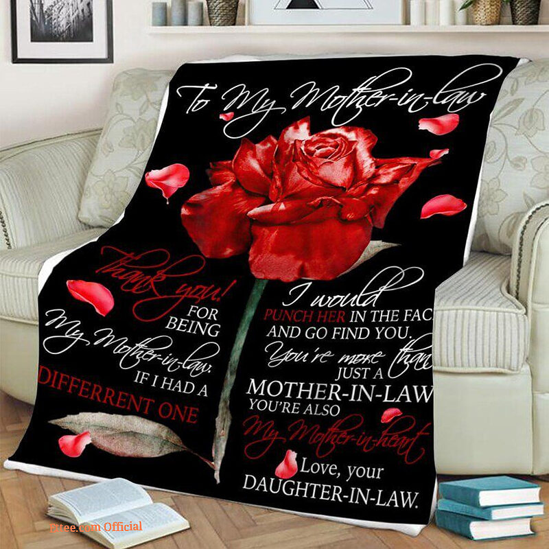 To My Mother In Law  Red Rose  Fleece Blanket.Mink Blanket.Sherpa Blanket.Anniversary Gift.Family Blanket