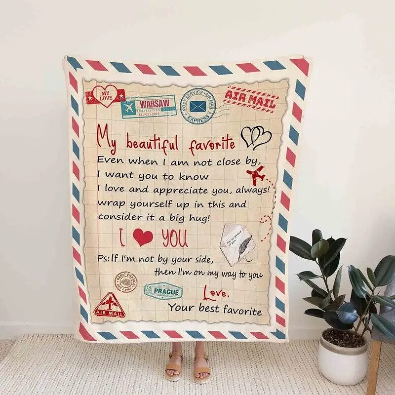Letter Blanket.Blanket For boyfriend.Blanket For Girlfriend.Couple Throw Blanket.Blankets For Gift.Christmas Blanket - Super King - Ettee