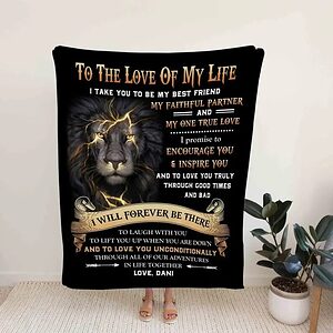 To My Husband Blanket. Blanket For Wife.Custom Lion Blanket.Personalized Name Blanket.Blanket For Couple.Wedding Anniversary Blanket - Super King - Ettee