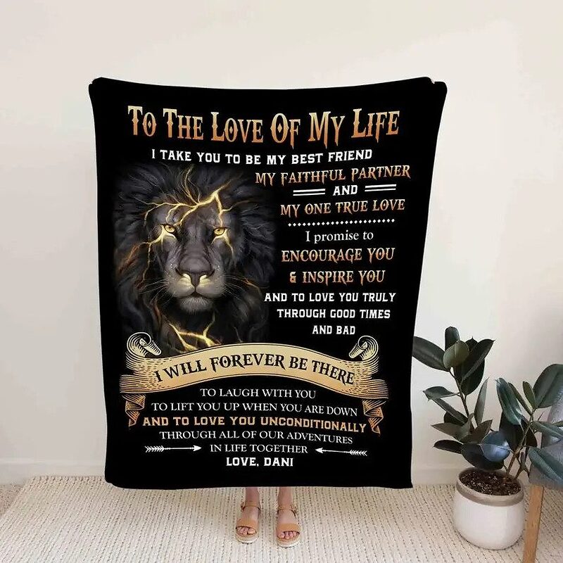 To My Husband Blanket. Blanket For Wife.Custom Lion Blanket.Personalized Name Blanket.Blanket For Couple.Wedding  Anniversary Blanket - Super King - Ettee