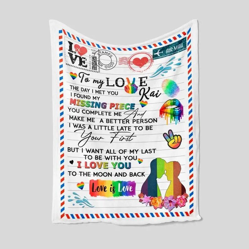 To My Love Blanket.LGBT Blanket. Couple Blanket. Blanket for couples.Rainbow Pride Blanket