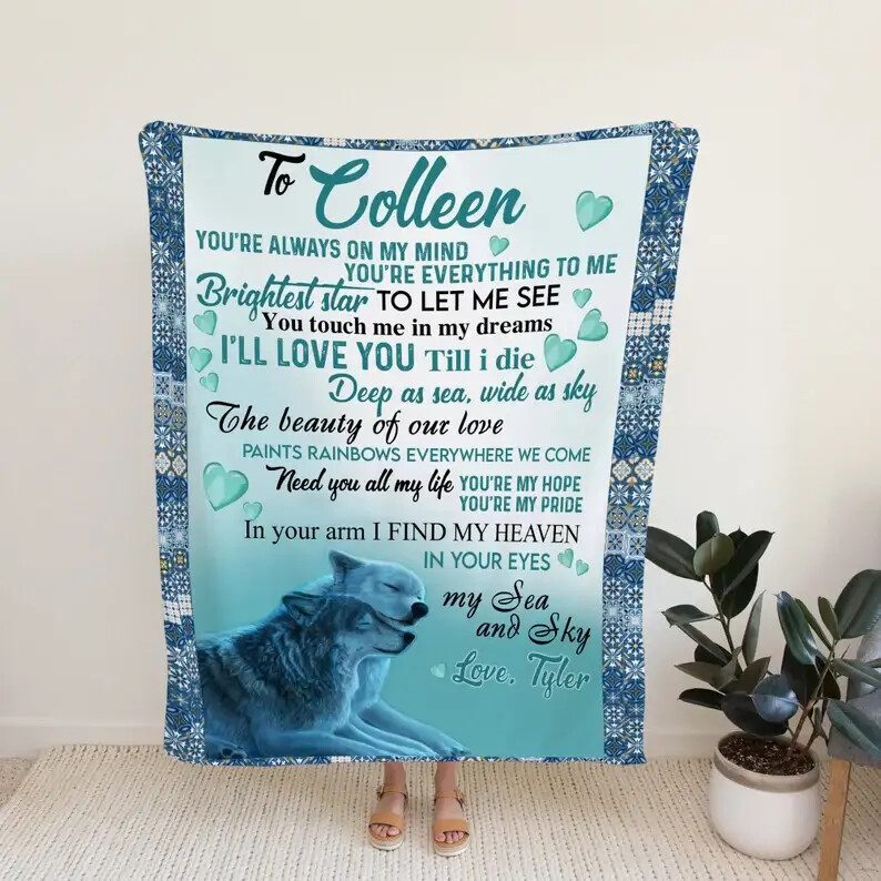 Wolves Blanket.Gift Blanket.Blanket For Couple.Blanket For Love.Wedding Anniversary Blanket
