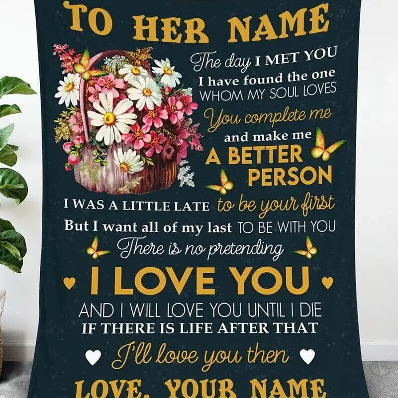 Best Gift For Wife Blanket.Wife Blanket.Husbnad And Wife Gift.Fleece Sherpa Blankets.Christmas Quilt Blanket Gifts - Super King - Ettee