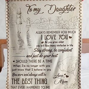 Quilt Blanket for Daughter From Mom. Luxurious Super Soft Quilt Blanket. Best Mom Ever Gifts - Super King - Ettee