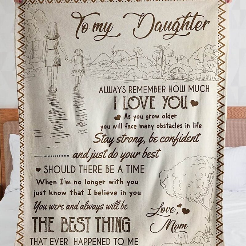 Quilt Blanket for Daughter From Mom. Luxurious Super Soft Quilt Blanket. Best Mom Ever Gifts - Super King - Ettee