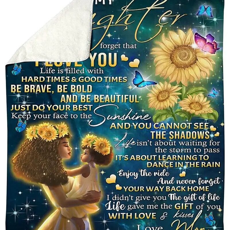 Blankets For Daughter.Never Forget I Love You Mom To Daughter.Mom To Daughter Sherpa Fleece Blanket.Special gift for Daughter - Super King - Ettee