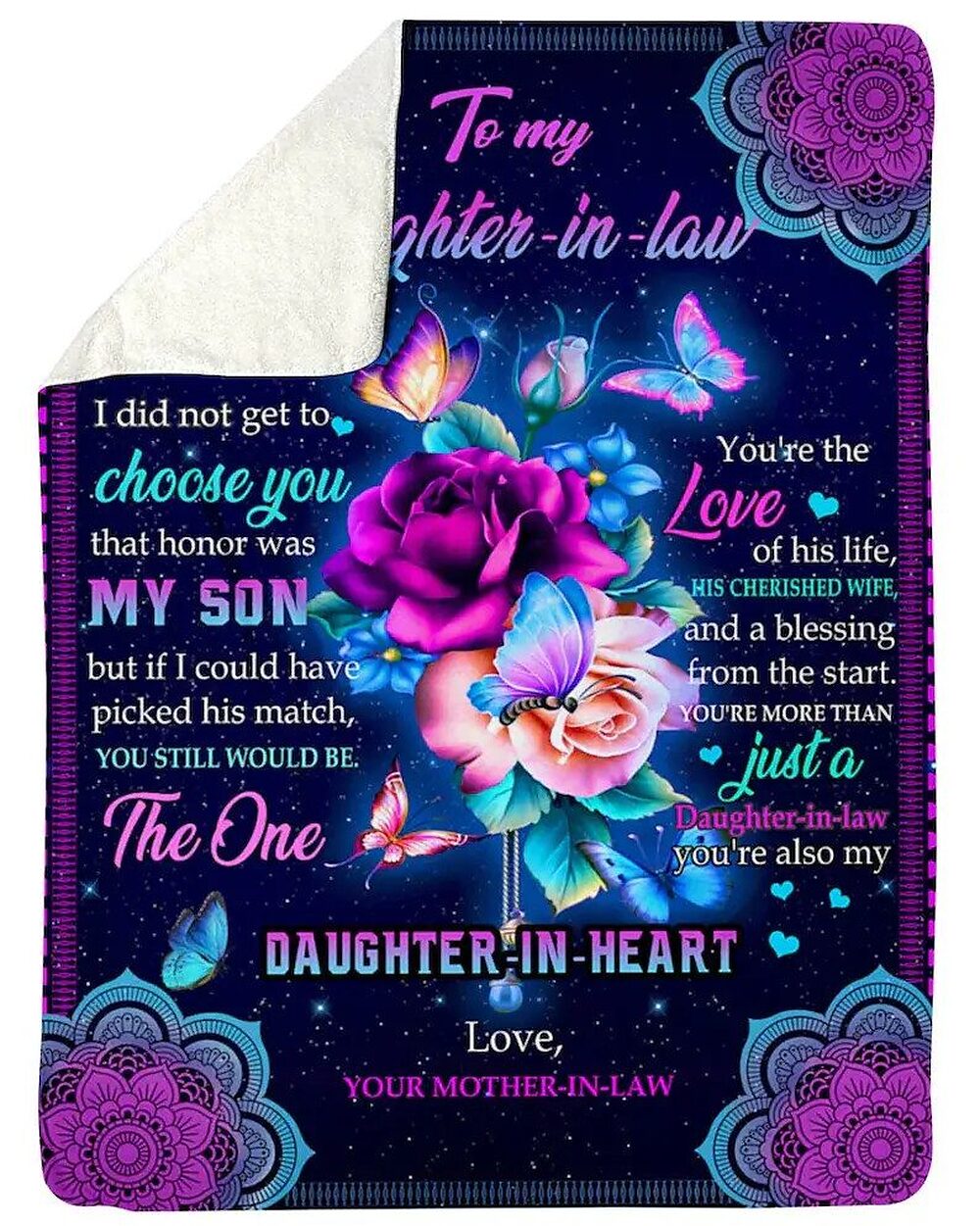To My Mom Rose Throw Fleece Blanket Gift From Daughter Christmas Birthday Blanket To My Mom Rose Throw Fleece Blanket Gift From Daughter Christmas Birthday Blanket - Ettee - Birthday