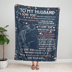 Blankets For Husband.Special Blanket.To My Husband.I Love You Sherpa Fleece Quilt Blanket - Super King - Ettee