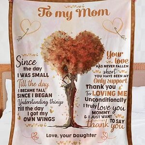 Quilt Blankets For Mom.Daughter To Mom Since The Day I Was Small Till Day - Super King - Ettee