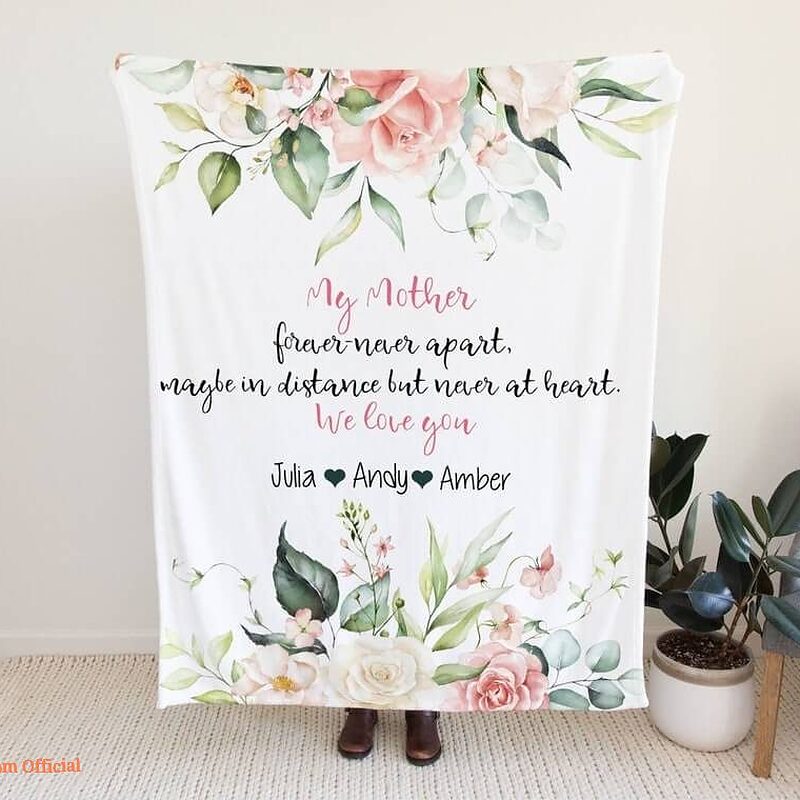 Mothers Day Blanket.Mothers Day Gift.Floral Style Blanket.Gift For Grandparent.Long Distance Gift For Mum