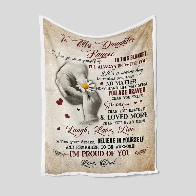 To My Daughter Blanket.Hand Blanket.Heart Blanket.Family Blanket