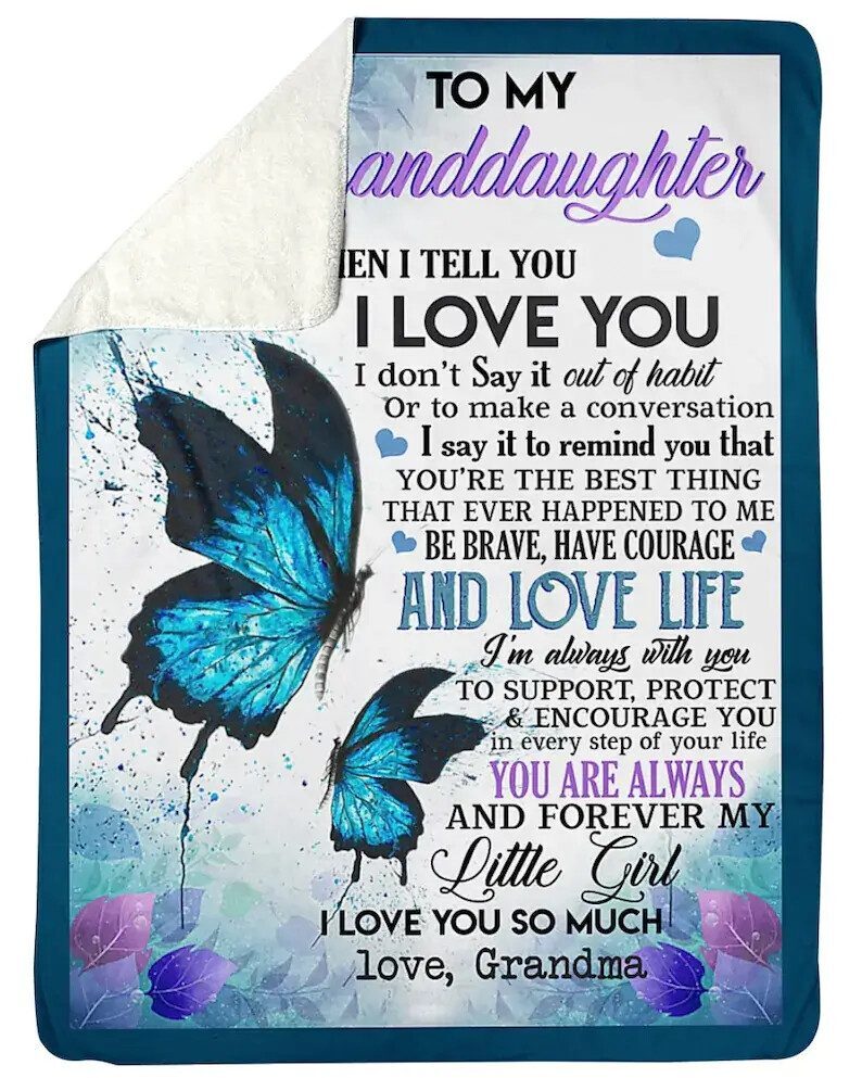 To My Granddaughter I Love You So Much From Grandma Fleece Sherpa Woven Blankets