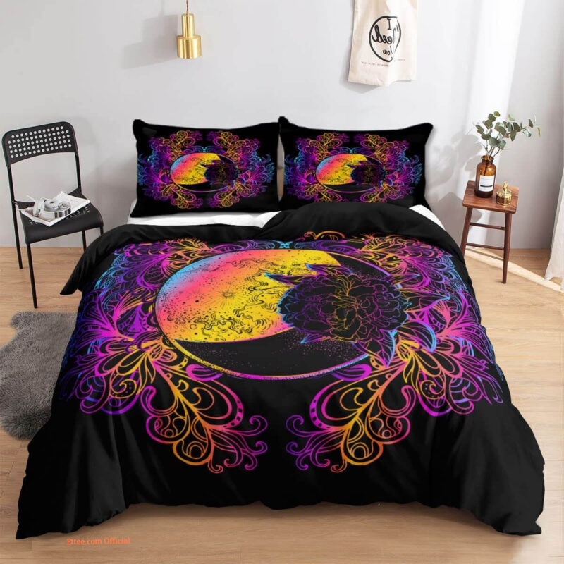 Bohemia Boho Moon 3 Piece Bedding Set. Luxurious Smooth And Durable