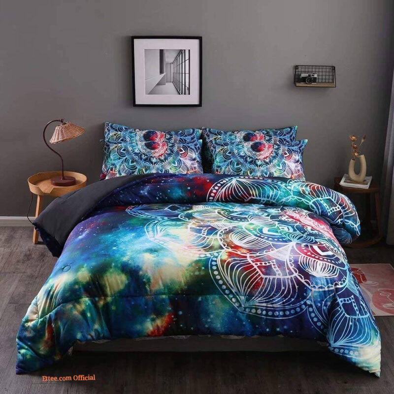 Boho Chic Comforter Set Mandala Galaxy Bohemian Floral All Season Bedding Set