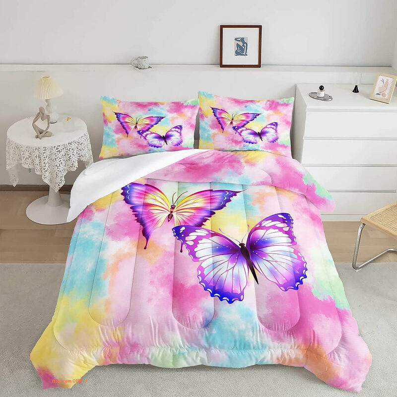 3D - Butterfly Bedding Set. Luxurious Smooth And Durable. Lightweight And Smooth Comfort - King - Ettee