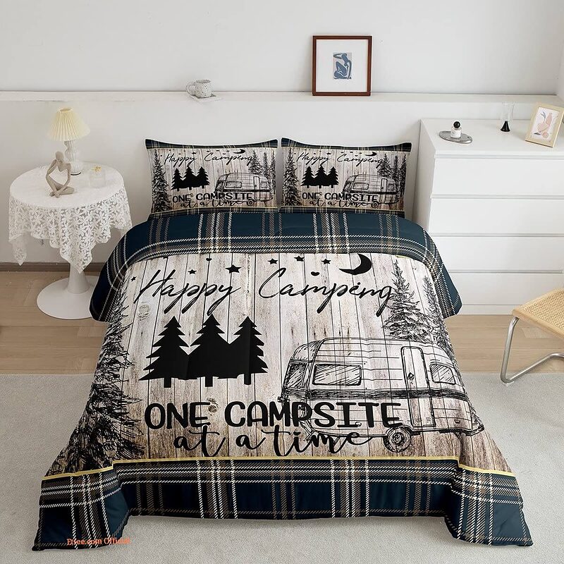 Camping Inner Fill Comforter Camping Car Rv Travel Bedding Set - King - Ettee
