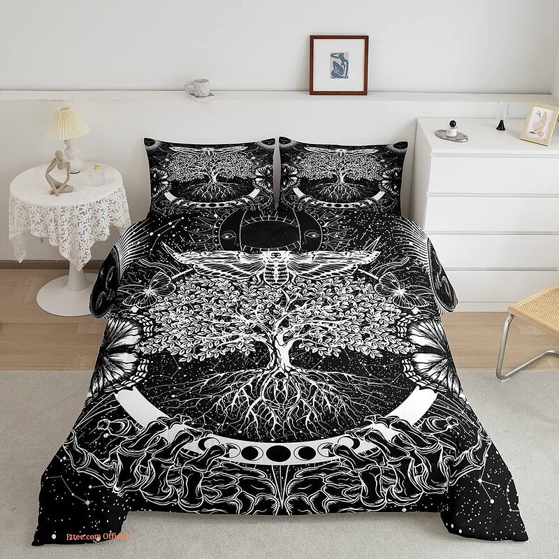 Death Moth Bedding Sets. Luxurious Smooth And Durable. Lightweight And Smooth Comfort - King - Ettee