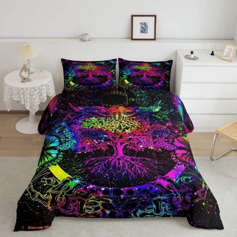 Death Moth Comforter Set Full Bohemian Bedding Set