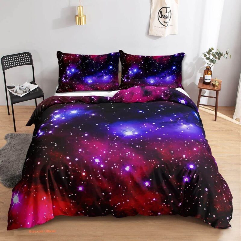 Galaxy Starry Sky 3 Piece Bedding Set. Luxurious Smooth And Durable. Lightweight And Smooth Comfort