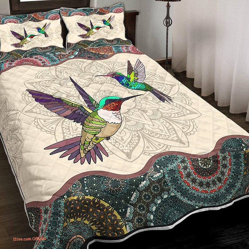 Hummingbird Vintage Mandala Quilt to My Mom - King - Ettee