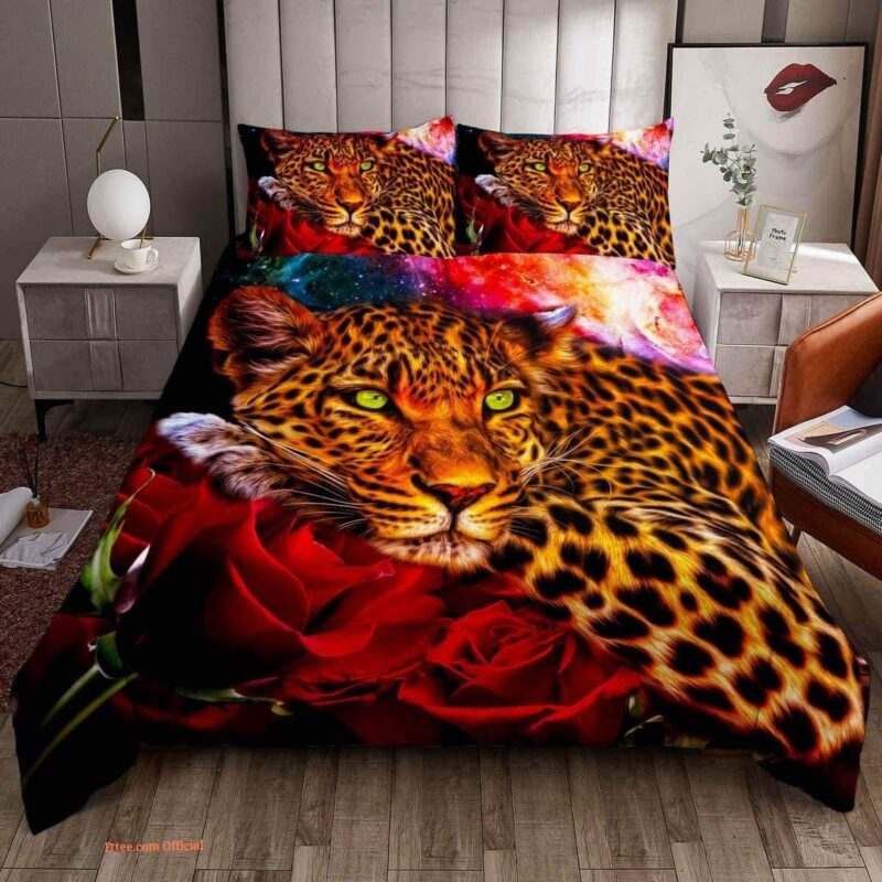 Leopard Duvet Cover Wild Animal Print Bedding Set