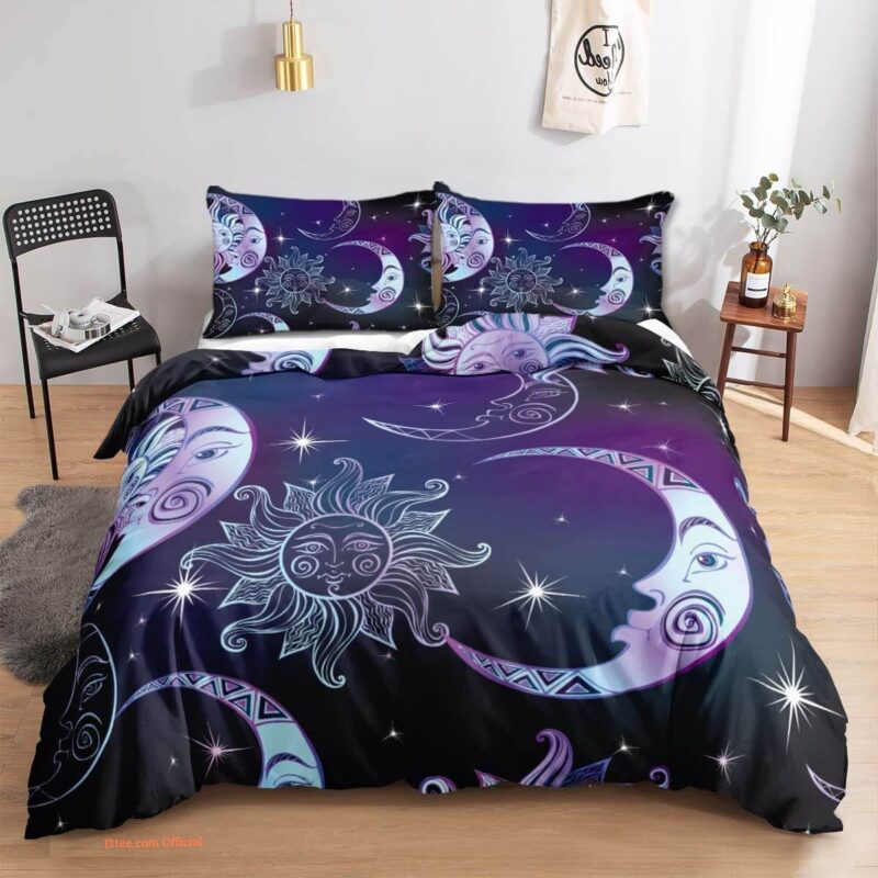 Mandala Sun and Moon 3 Piece Bedding Set. Luxurious Smooth And Durable