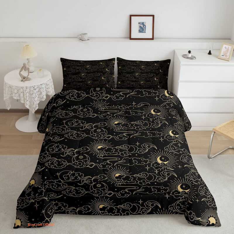 Sun and Moon Comforter Set Mystic Star Bedding Set