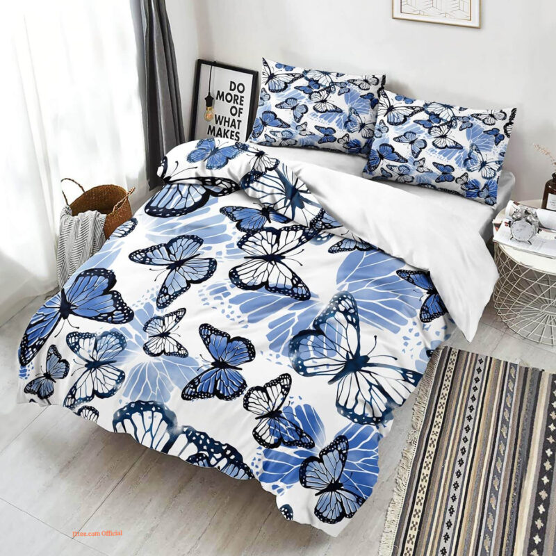 Butterfly Blue Butterfly Bedding Set. Luxurious Smooth And Durable
