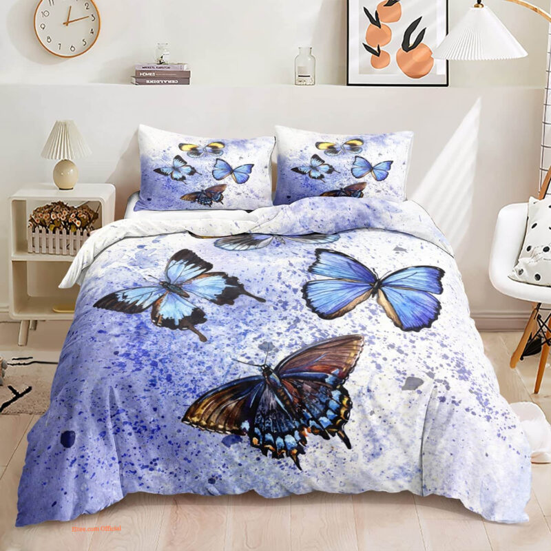 Butterfly Purple Butterfly Bedding Set. Luxurious Smooth And Durable