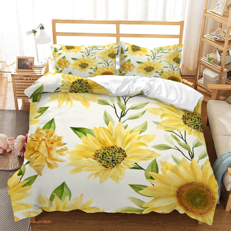 Sunflower Bedding Full Size Garden Floral Sunflower Bedding Set