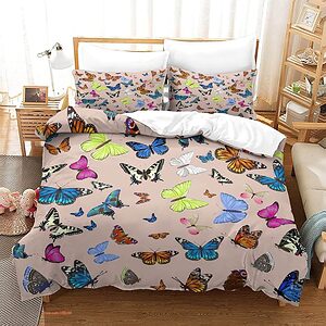 Set Butterfly Bedding Set. Smooth And Durable. Close Stitching. - King - Ettee