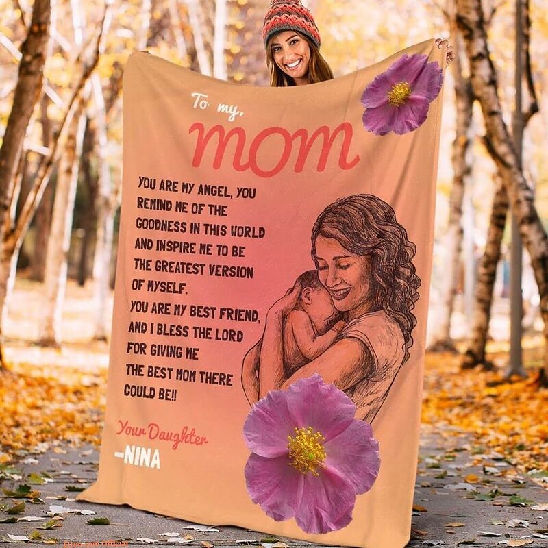 To My Mom Quilt Blanket. Best Mom Ever Gifts. Lightweight And Smooth Comfort - Super King - Ettee