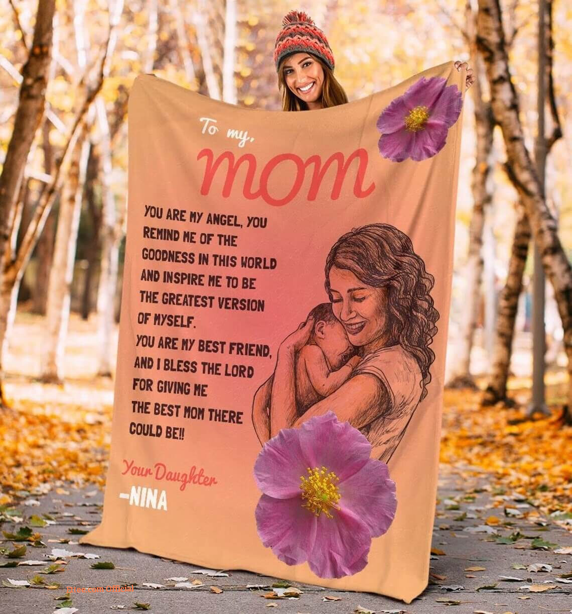 To My Mom Rose Throw Fleece Blanket Gift From Daughter Christmas Birthday Blanket - Ettee - Birthday