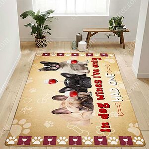 French Bulldog & Wine Rug. In Dog Wines I've Only Had One - Ettee - bat ears