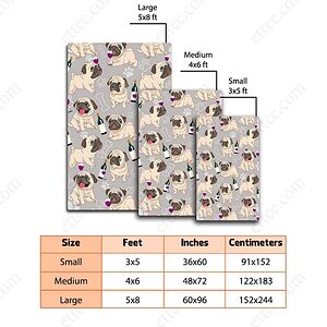 Pug Drinking Wine Rug. Unique Decor Gift For Dog Lovers - Ettee - Dog Lovers