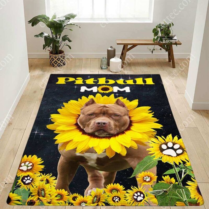 Pitbull Grandma Rug. Unique Decor Gift For Dog Lovers