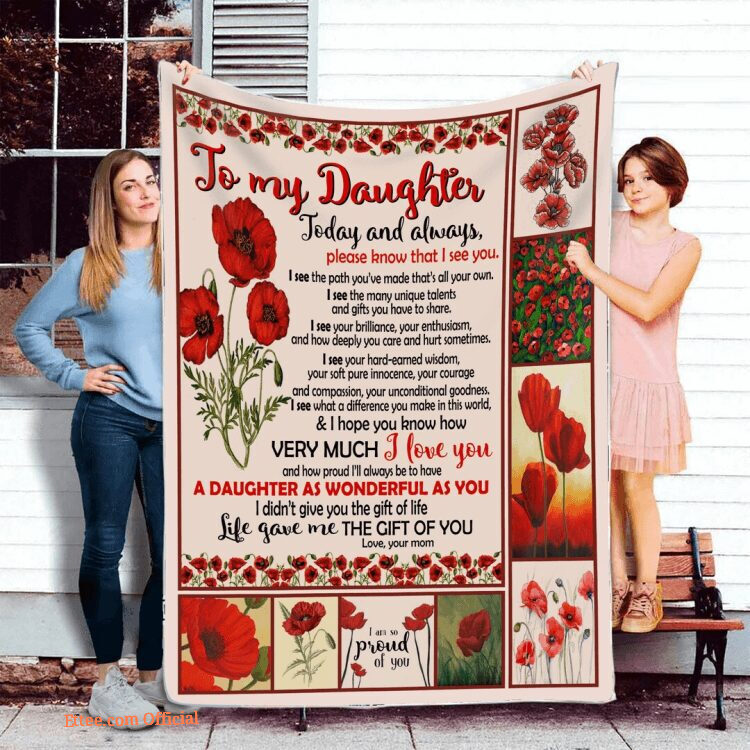 Quilt Blanket For Daughter From Mom Floral Blanket For Girl. Foldable And Compact