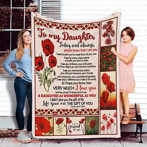 Quilt Blanket For Daughter From Mom Floral Blanket For Girl. Foldable And Compact - Super King - Ettee