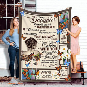 Quilt Blankets To My Daughter Butterfly Blanket. Light And Durable. Soft To Touch - Super King - Ettee