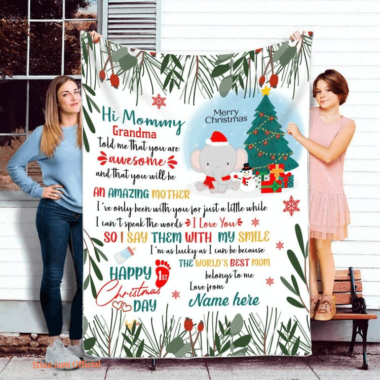 First New Mom Gift Mommy Blanket From Grandma. Foldable And Compact