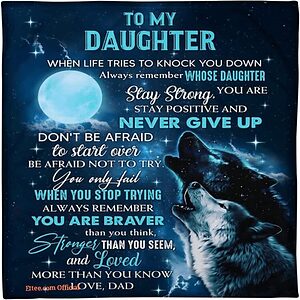 To My Daughter Blanket From Dad Gifts For Daughter Blanket From Father Lion - Super King - Ettee